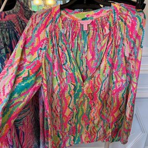 Lilly Pulitzer Elsa Silk Top Dripping in Jewels Sz Medium